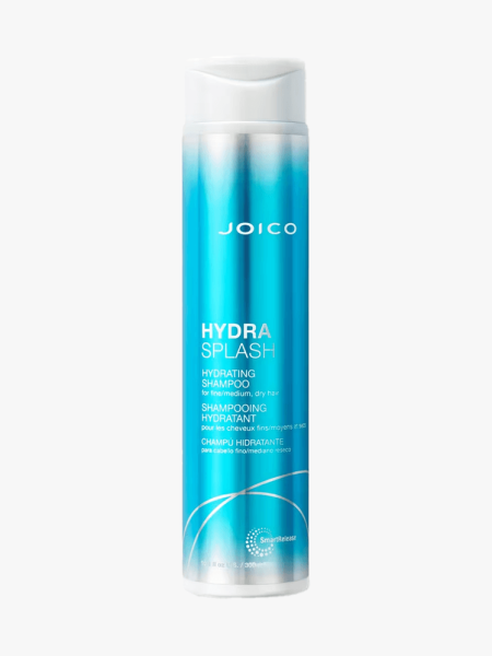 Joico HydraSplash Hydrating Shampoo in branded component on a light gray background